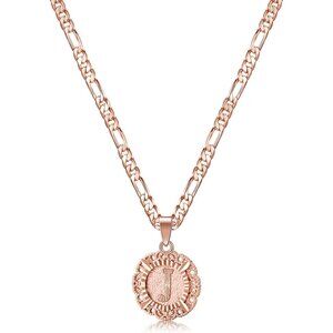 KissYan Stainless Steel Alphabet J Rose Gold Initial Necklaces for Women